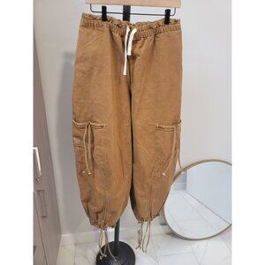 Innovare Denim Jeans Wide Leg baggy print accent Sz XL New NWT Brown